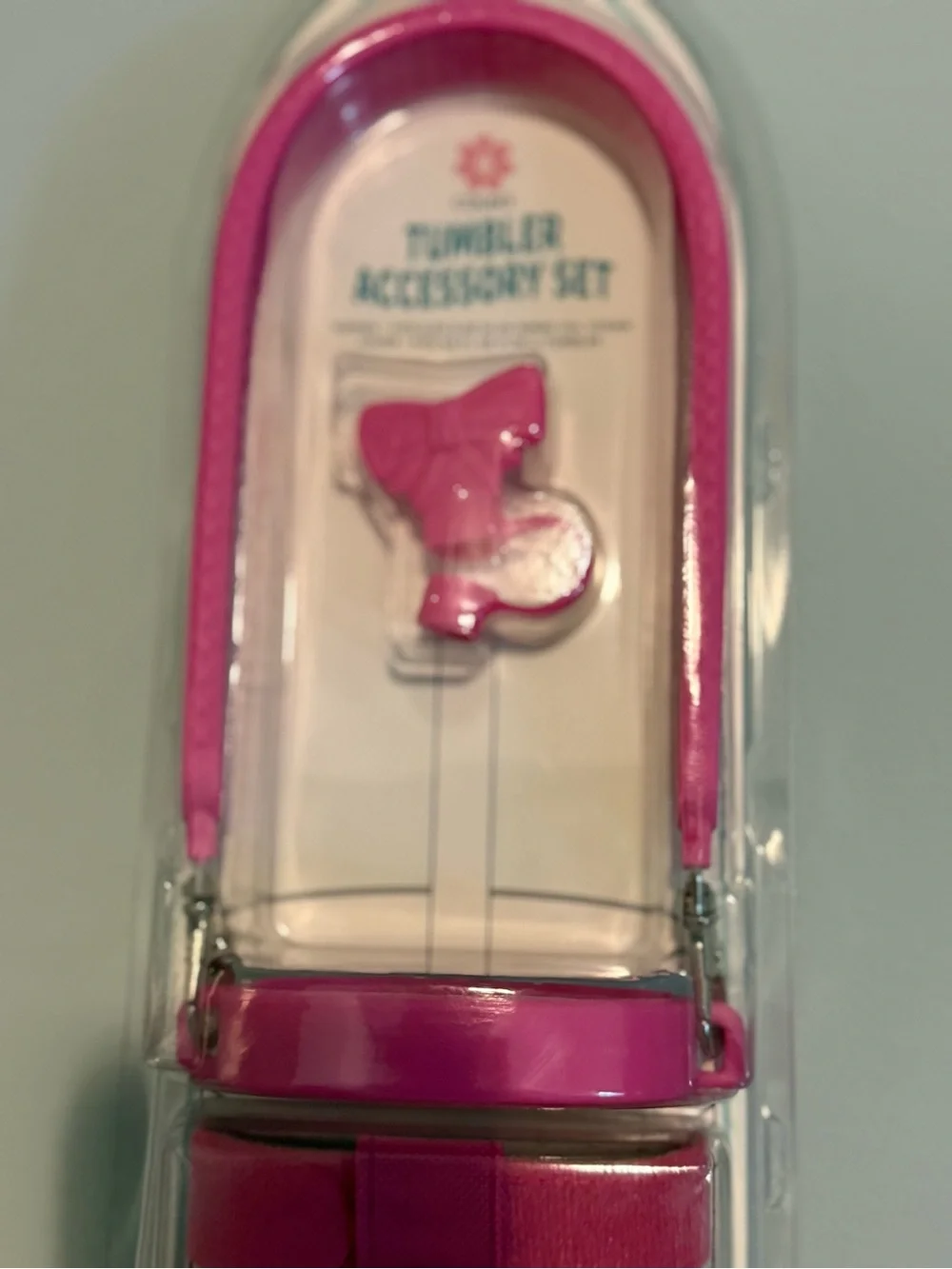 Tumbler Accessory Set 40oz Straw Cover Boot Strap. 4 pieces set. Only in pink.
